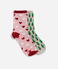 2 PACK FESTIVE SOCKS