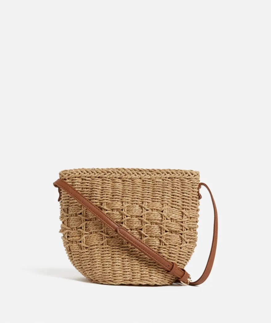 ALANNAH STRAW CROSSBODY BAG