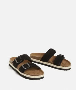 ALLY DOUBLE BUCKLE SLIDE - BLACK