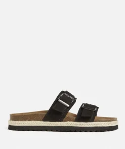 ALLY DOUBLE BUCKLE SLIDE - BLACK