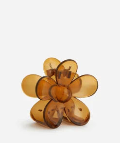 AMBER BROWN DAISY HAIR CLAW