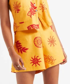 ARABELLA LINEN BLEND PRINTED SHORT