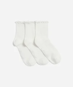 BASIC FRILL SOCK 3 PACK - WHITE