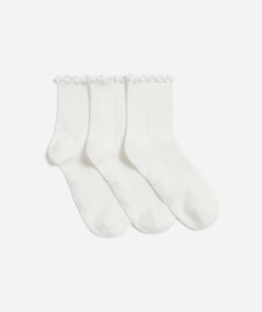 BASIC FRILL SOCK 3 PACK - WHITE