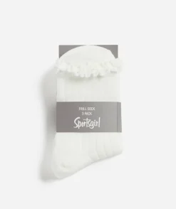 BASIC FRILL SOCK 3 PACK - WHITE