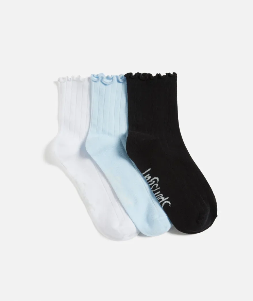 BASIC FRILL SOCKS- SOFT PASTELS 3 PACK