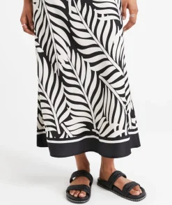 BEAU SATIN PRINTED MIDI SKIRT