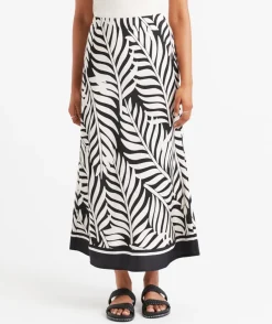 BEAU SATIN PRINTED MIDI SKIRT