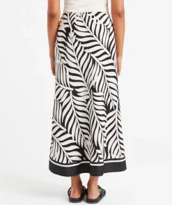 BEAU SATIN PRINTED MIDI SKIRT