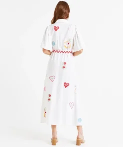 BETH LINEN BLEND MIDI DRESS