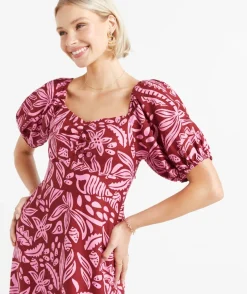 BEX LINEN BLEND MIDI DRESS