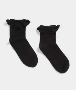 BLACK CROCHET SOCK