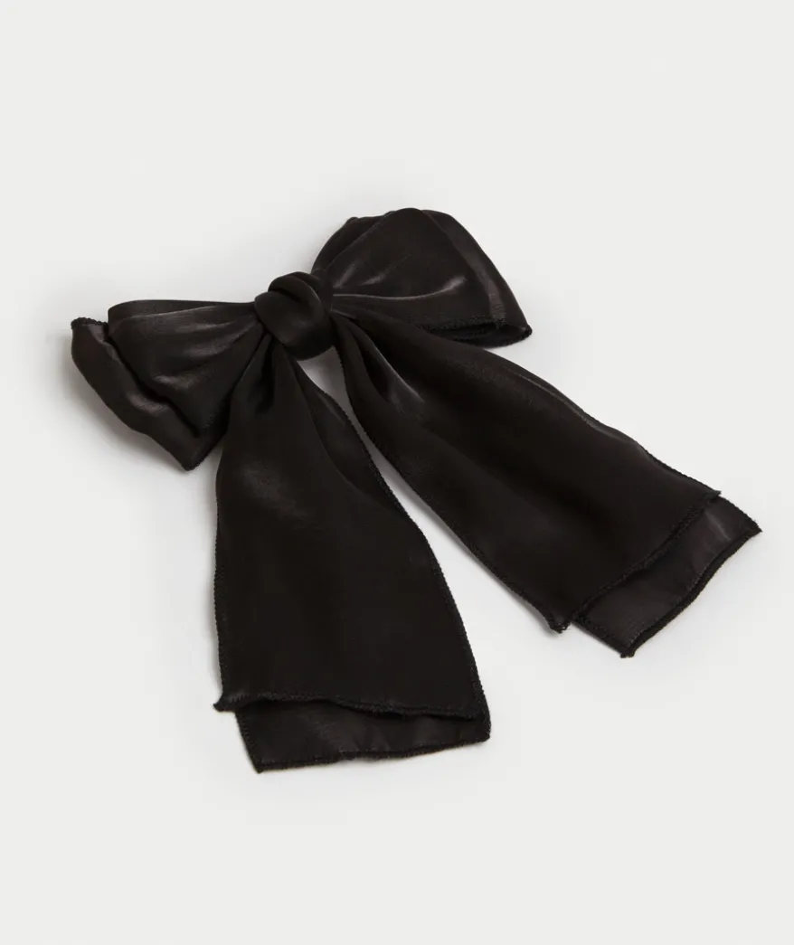 BLACK GLIMMER HAIR BOW