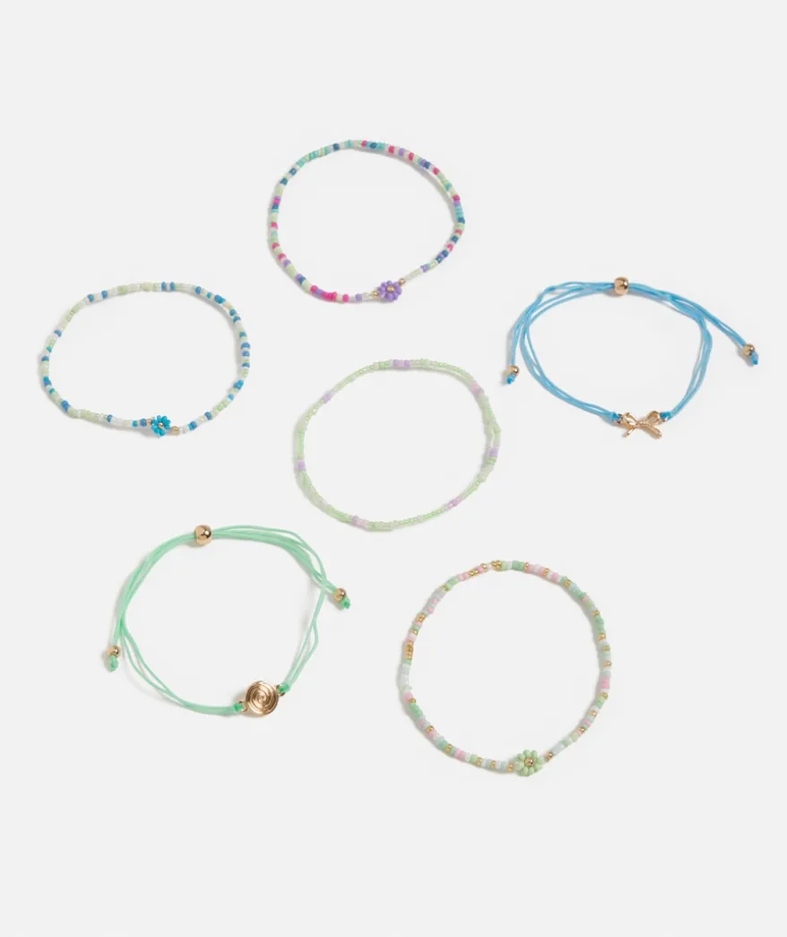BLUE BEADED BRACELET PACK