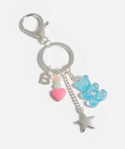 BLUE BEAR CHARM ALPHABET KEYRING