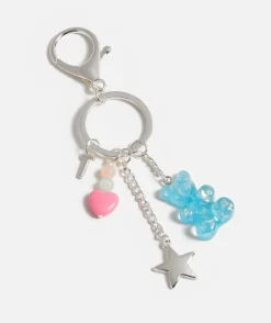 BLUE BEAR CHARM ALPHABET KEYRING
