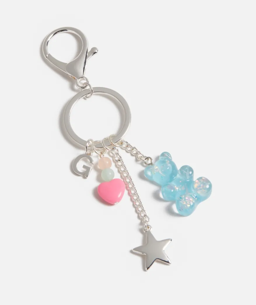 BLUE BEAR CHARM ALPHABET KEYRING