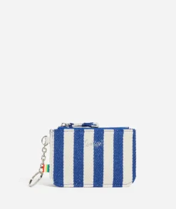 BLUE STRIPE POUCH KEY CHARM