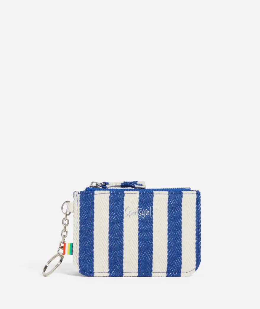 BLUE STRIPE POUCH KEY CHARM