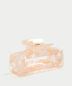 BLUSH MARBLE RECTANGLE HAIR CLAW