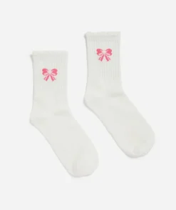 BOW RIBBED FRILL SOCK