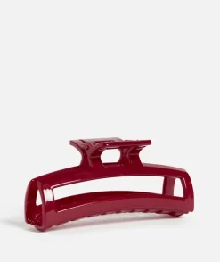 BURGANDY SLIM RECTANGLE HAIR CLAW