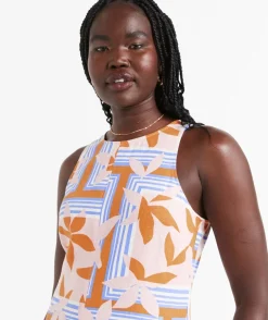 CARLA PRINTED RACER NECK MIDI DRESS