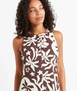 CARLA PRINTED RACER NECK MIDI DRESS