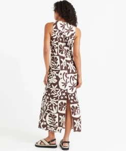 CARLA PRINTED RACER NECK MIDI DRESS