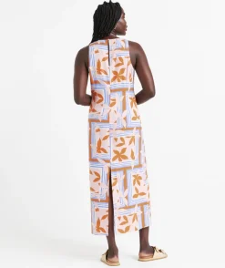 CARLA PRINTED RACER NECK MIDI DRESS