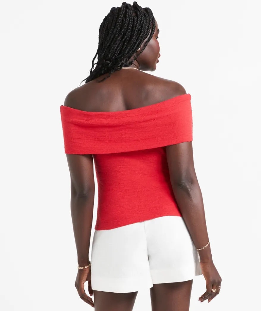 CARLY OFF THE SHOULDER TEXTURED TOP