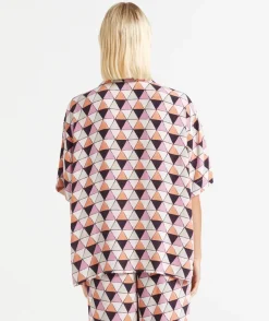 CHARLEY PRINTED TIE FRONT SHIRT