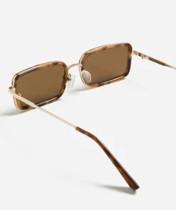 CHLOE METAL SQUARE SUNGLASSES - TORT