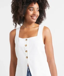 CLEO LINEN BLEND LONGLINE VEST