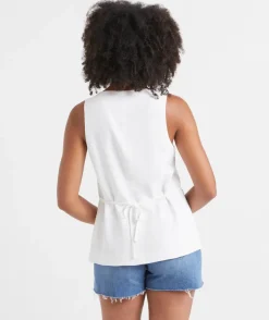 CLEO LINEN BLEND LONGLINE VEST