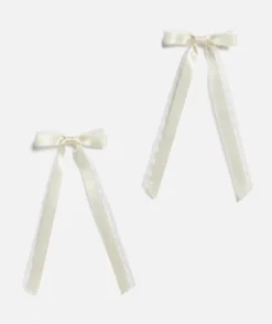 CREAM SATIN AND LACE BOW PACK