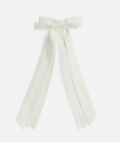 CREAM SATIN BOW HAIR CLIP
