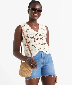 CROCHET BUTTON DOWN VEST