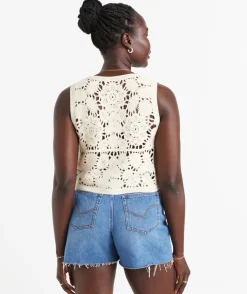 CROCHET BUTTON DOWN VEST