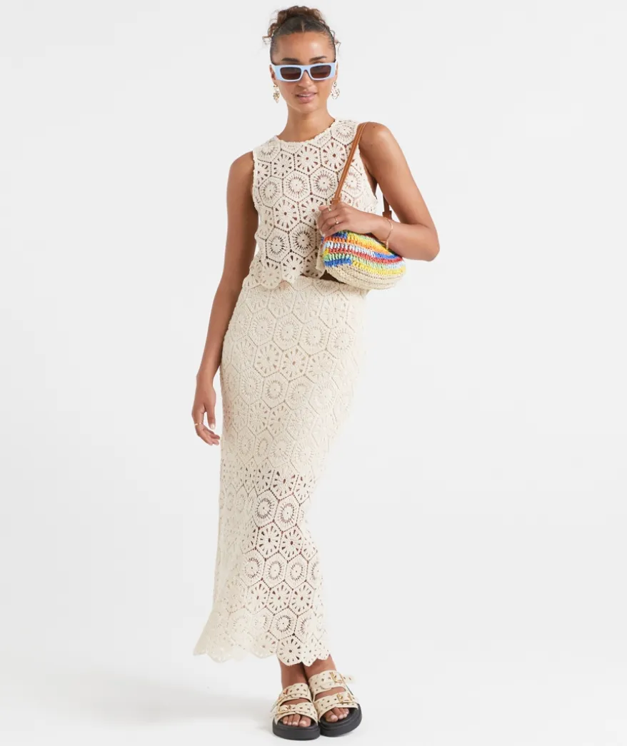 CROCHET MIDI SKIRT