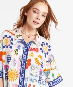 DEMI LINEN BLEND PRINTED SHIRT