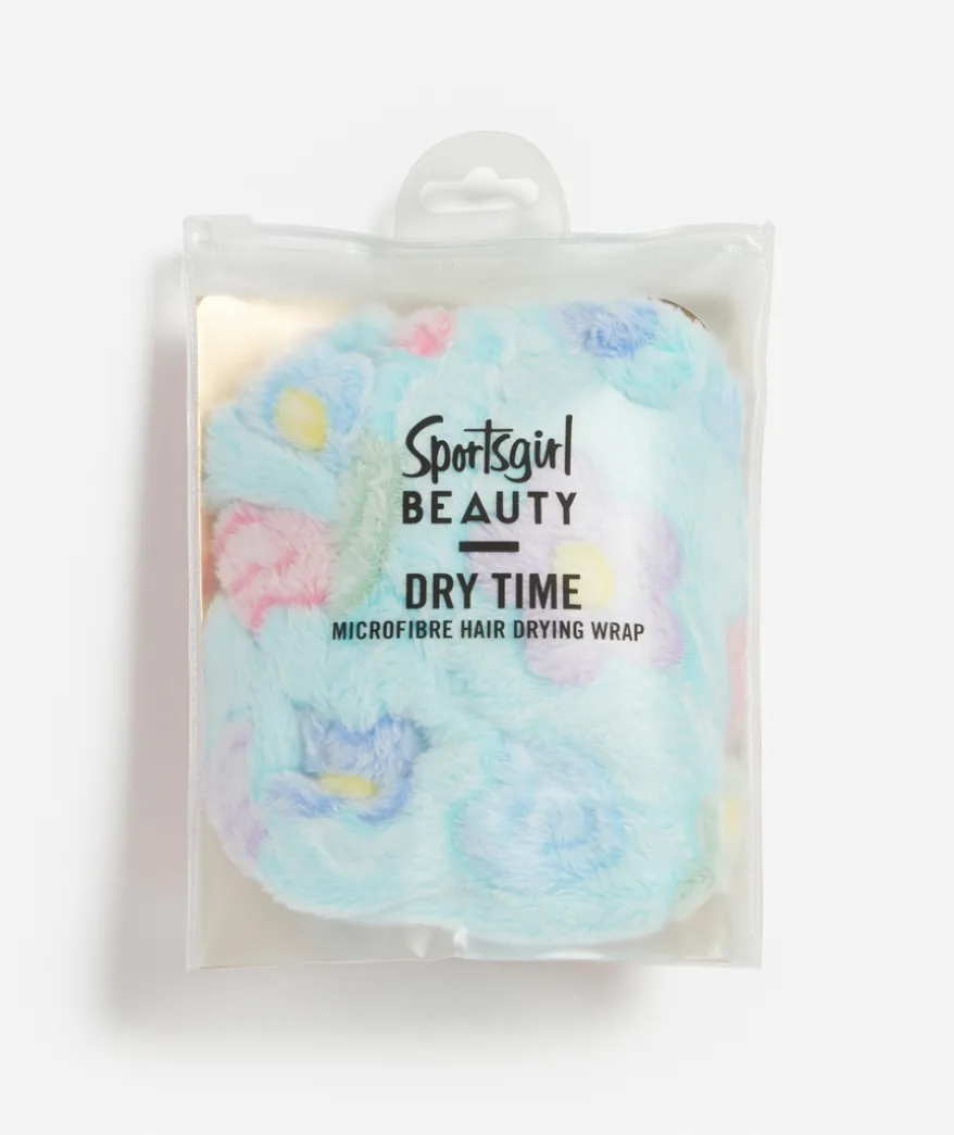 DRY TIME MICROFIBRE HAIR DRYING WRAP - FLOWERS & HEARTS