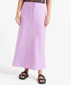 EBONY LINEN BLEND DRAWSTRING MIDI SKIRT