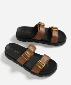 ELENA TAN DOUBLE BUCKLE SANDAL