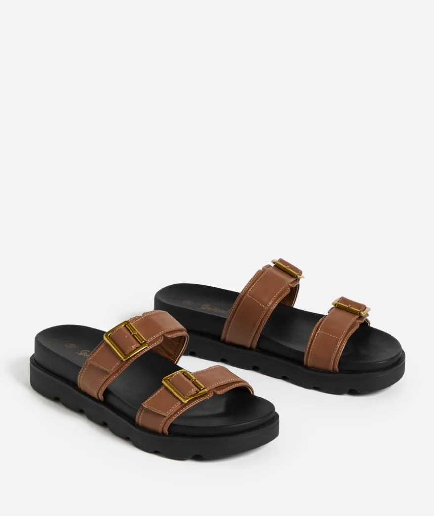 ELENA TAN DOUBLE BUCKLE SANDAL