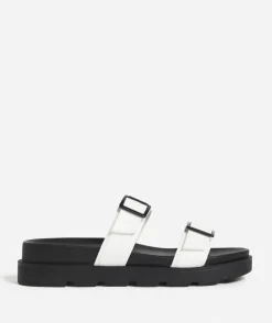 ELENA WHITE DOUBLE BUCKLE SANDAL