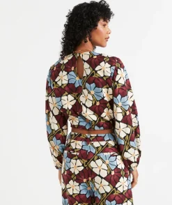 ELINOR LINEN BLEND BUBBLE HEM TOP