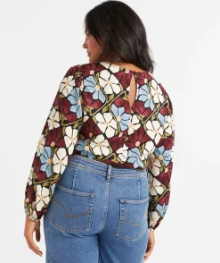 ELINOR LINEN BLEND BUBBLE HEM TOP