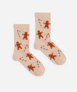FESTIVE GINGERBREAD CREW SOCK