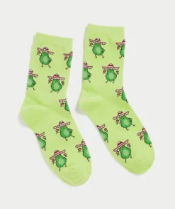 FIESTA LIME AVOCADO CREW SOCK